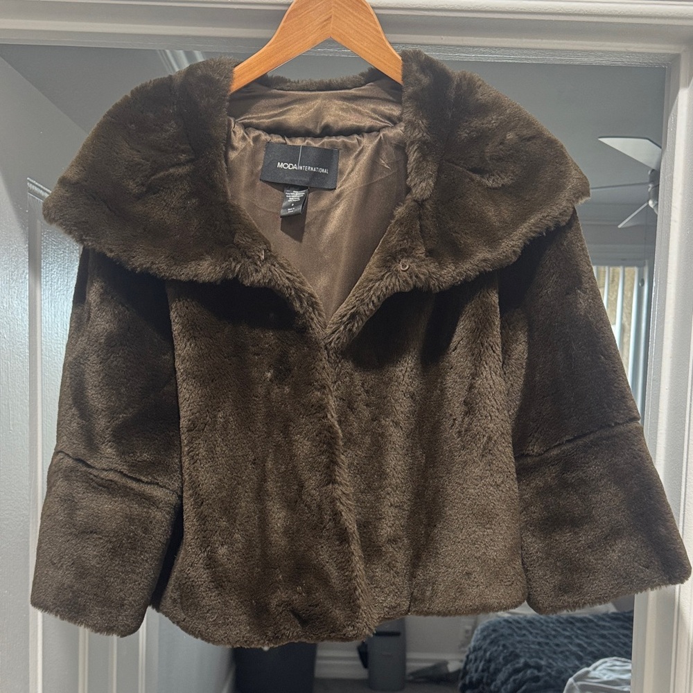 Moda International Chocolate Teddy Jacket